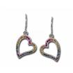 14KW Rainbow Sapphire Heart Earrings : E10HRBSWI