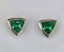 Sterling Silver Trillion Bezel Mt St Helens Earrings  (Includes Box) : E152GBSM4S