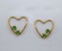 #4 Emerald  Sterling Silver Earrings : E204HSE4S