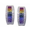 14KW Rainbow Sapphire/Diamond Earrings : E20DAPRSWI