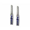 14KW Graduated Blue Sapphire Hoop Charm Earrings : E25DAGS1WI