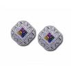 14KW Rainbow Sapphire/Diamond Earrings : E25DAORSWI