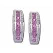 14KW Solid Pink Sapphire/Diamond Earrings : E25DBSPWI