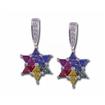 14KW Rainbow Sapphire/Diamond Star Earrings : E25DGRBSWI
