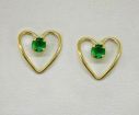 #4 Emerald  Sterling Silver Earrings : E302LSE4S