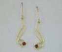 Idaho Garnet Gold Overlay Earrings : E30XYDO4G