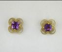 Gold Overlay Blue Sapphire Earrings : E402FSS4G