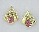 14KY Pink Tourmaline & Diamond Earrings : E53DKH2I