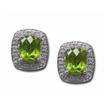 14KW Cushion Peridot/Diamond Earrings : E56DMBTKWI