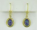 14KY Idaho Opal Triplet Danlgle Wide Bezel Earrings : E86TRPLVW-4I