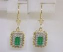 14KW/Y Emerald/Diamond Earrings : ECC005E23AI