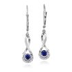 14KW Blue Sapphire/Diamond Earring : ECC034S13WI