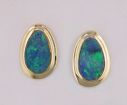 14KY Natural Boulder Wide Bez Earrings : EB01W-9I