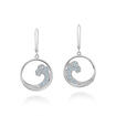 SS Blue Topaz Wave Earring : ENT038B2XSI