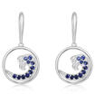 14KY Nature Graduated Blue Sapphire/Diamond Wave Earrings : ENTR-WV2DS1I