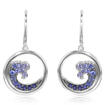 14KW Nature Graduated Blue Sapphire Wave Earrings : ENTR-WV2WI