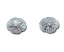 14KW Carved Flower Pink Amethyst/Diamond Earring : EPF066A23WI