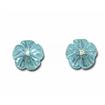 14KW Carved Flower Blue Topaz/Diamond Earring : EPF066B23WI