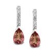 14KW Pink Tourmaline/Diamond Earring : EPF070H22WI