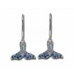 14KW Sealife Whale Tail W/ Grad Blue Sapphire Earrings : ESL-WLTLS1WI