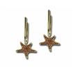 14KY Orange/Yellow Sapphire Starfish Hoop Dangle Earrings : ESL006SOXCI