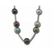 14KW Tahitian Pearl Multi Color 7pc Nr/Ov 9-10mm 18" Adjustable Necklace : NPC039PTXWI