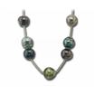 SS Tahitian Pearl Multi Color 14pc Circle 9-10mm 36" Adjustable Necklace : NPC045PTXSI