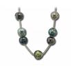 14KW Tahitian Pearl Multi Color 7pc Circle 9-10mm 18" Adjustable Necklace : NPC040PTXWI