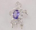 14K Tanzanite & Diamond Turtle Pin : P02J2I