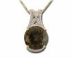 14KY Smokey Quartz/Diamond Pendant : P04DMSQI