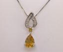 14KW Citrine/Diamond Pendant : P060C2WI