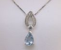 14KW Aquamarine/Diamond Pendant : P060Q2WI