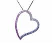 14KW Graduated Bl/Pink Sapphire Heart Pendant : P10HSPS1WI
