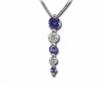 14KW Graduated Tanzanite/Diamond Pendant : P140DDGJ2WI