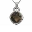 14KW Smokey Quartz/Diamond Pendant : P14HSQWI