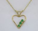 #4 Emerald  Sterling Silver Pendant : P203HCE4S