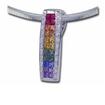 14KW Rainbow Sapphire/Diamond Pendant : P20DAPRSWI
