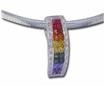 14KW Rainbow Sapphire/Diamond Pendant : P20DBPRSWI