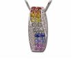 14KW Rainbow Sapphire/Diamond Pendant : P20DQRSWI