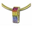 14KY Rainbow Sapphire Pendant : P25AZRBSI