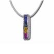 14KW Rainbow Sapphire/Diamond Pendant : P25DMGRSWI