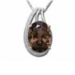 14KW Smokey Quartz/Diamond Pendant : P26DFSQWI