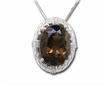 14KW Smokey Quartz/Diamond Pendant : P26DNSQWI
