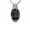 14KW Smokey Quartz/Diamond Pendant : P26DQSQWI
