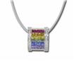 14KW Rainbow Sapphire/Diamond Pendant : P2PDIRBSWI