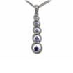 14KW Graduated Yogo Sapphire Pendant : P30GQGY2WI