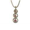 14KY 3,4,5mm Pink Tourmaline & Diamond Pendant : P345ALBH2C