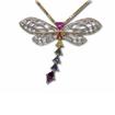 14KW/KY Rainbow Sapphire Dragonfly Pendant : P3525DFAI