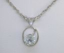 Aquamarine  Sterling Silver Pendant : P401BCQ2S