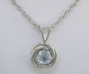 Aquamarine  Sterling Silver Pendant : P401DCQ2S